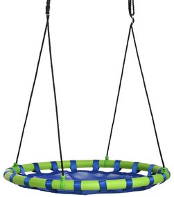 Outsunny Baloiço Infantil Ninho com Altura Ajustável para Crianças de 3-8 Anos Carga 150 kg para Exterior Ø100x120-180 cm Azul