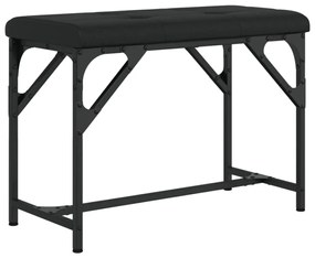 Banco de jantar 62x32x45 cm aço e couro artificial preto