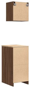 Armários de garagem 2pcs derivados de madeira carvalho castanho