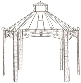 Pavilhão de jardim 400x258x378 cm ferro castanho antigo