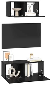 Conjunto de móvel de TV 2 pcs Carvalho preto 80 x 30 x 30 cm