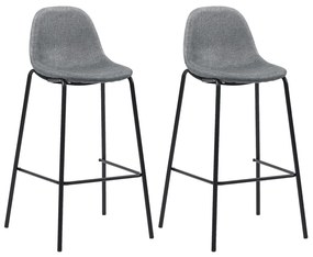 281523 vidaXL Bancos de bar 2 pcs tecido cinzento-claro