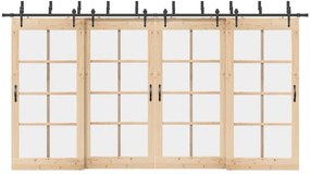 Kit de ferragens para porta deslizante 427 cm aço preto