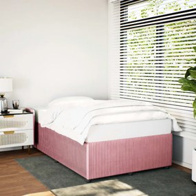 Estrutura de cama 120x200 cm veludo rosa