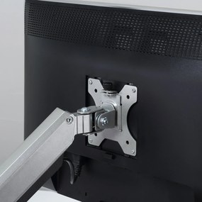 Vinsetto Suporte para Monitor Duplo para Telas LED LCD de 13"-32" Polegadas VESA 75/100mm com Braçadeira Ajustável Giratório 360° e 2 Opções de Montagem 93x11x47cm Prata