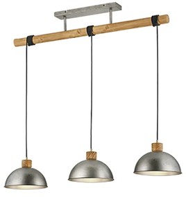 Candeeiro de suspensão industrial em aço 3 luzes - Arti Industrial