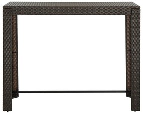 9 pcs conjunto de bar p/ jardim com almofadões vime PE castanho