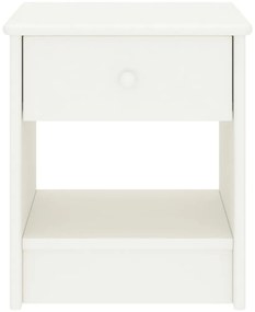 Mesa de cabeceira 35x30x40 cm madeira de pinho maciça branco