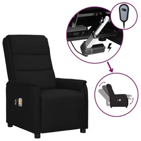 vidaXL Poltrona de massagens elétrica couro artificial preto