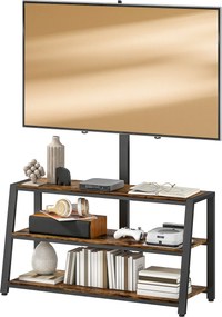 Móvel de TV com Suporte, 108 x 41 x 135 cm, Ângulo Ajustável de 35°, Castanho