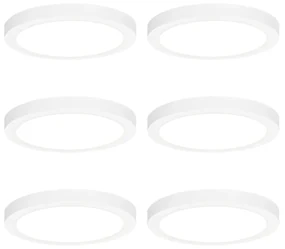 Conjunto de 6 focos de superfície ou encastrados brancos 22 cm incl. LED Dim to Warm de 3 níveis - Trans