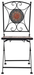 3 pcs conjunto bistro mosaico azulejos cerâmica laranja/cinza