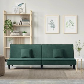 vidaXL Sofá-cama veludo verde-escuro