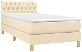 Cama com molas/colchão 100x200 cm tecido cor creme