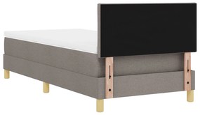 Cama Box Spring com Colchão Taupe 90x190 cm Tecido