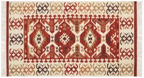 Tapete Kilim em lã multicolor 80 x 150 cm VOSKEVAZ Beliani