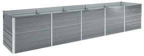 Canteiro elevado de jardim 400x80x77cm aço galvanizado cinzento