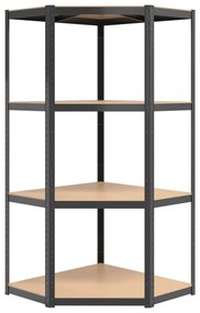 Estante 4 prateleiras 2 pcs derivados de madeira/aço antracite