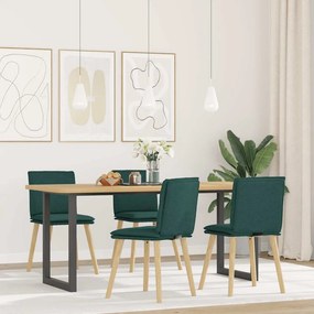 vidaXL Cadeiras de jantar 4 pcs tecido verde escuro
