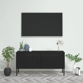 Móvel de TV aço 105x35x50 cm preto