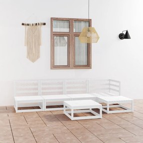 vidaXL 6 pcs conjunto lounge de jardim pinho maciço branco