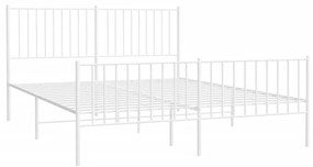 Estrutura de cama com cabeceira e pés 150x200 cm metal branco