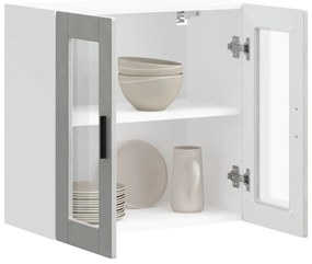 Armário de parede de cozinha porta de vidro Porto cinza betão