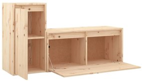 Móveis de TV 2 pcs madeira de pinho maciça