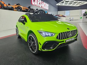 Carro elétrico para crianças 12V Mercedes CLA 45, Pneus Eva, Musica, Assento couro sintetico Verde