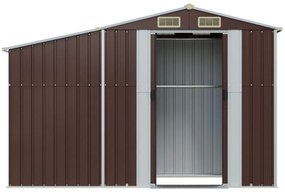 Abrigo de jardim 277x93x179 cm aço galvanizado castanho