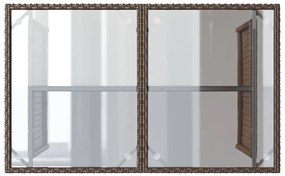 2 pcs conjunto jantar p/ jardim c/ almofadões vime PE castanho