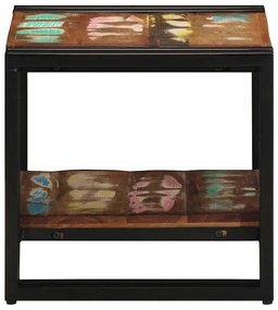Mesa de Café Multicolorida 40x50x38 cm em Madeira Recuperada