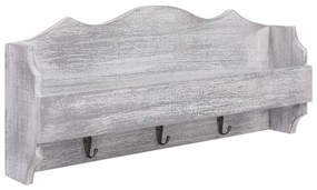 Cabide de Parede 50x10x23 cm Madeira Cinzento