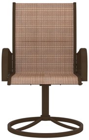 Cadeiras de jardim giratórias 2 pcs textilene e aço castanho