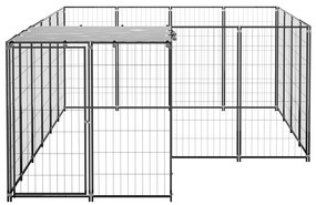 Canil para cães 6,05 m² aço preto