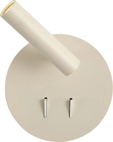 Candeeiro de Parede Moderno Bege Incl. LED com USB-C - Croft