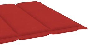 Espreguiçadeiras 2 pcs com almofadão vermelho teca maciça