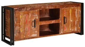 vidaXL Gabinete para TV com porta Multicolor Madeira recuperada maciça