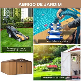 Abrigo Metálico de Jardim – 340x386x200 cm – Estrutura Reforçada com B