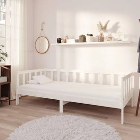 3083615 vidaXL Sofá-cama com colchão 90x200 cm pinho maciço branco