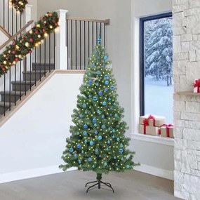 vidaXL Árvore de Natal com 300 LEDs com suporte Verde 240 cm PVC