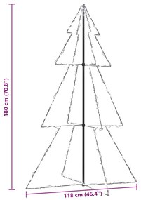 Árvore de Natal em cone 240 LEDs 118x180 cm interior e exterior