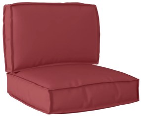 Conjunto de Almofadas para Palete de 2 Peças Vermelho Vinho em Tecido