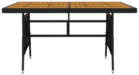 5 pcs Conjunto de jantar p/ exterior vime PE preto