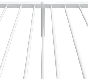Estrutura de cama com cabeceira e pés 107x203 cm metal branco