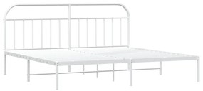 Estrutura de cama com cabeceira 200x200 cm metal branco