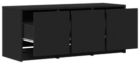Móvel de TV com luzes LED derivados de madeira preto