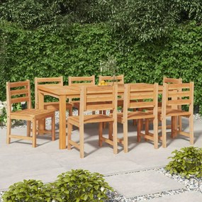 vidaXL Cadeiras de jardim 8 pcs madeira de teca maciça