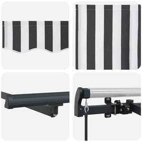 Toldo Retrátil Manual Antracite e Branco