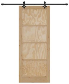 Porta Deslizante vidaXL com Conjunto de Ferragens 86x211 cm Madeira Ma